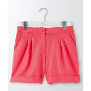 Boden Lottie Linen Shorts 6 Pink Coastal Nautical Travel Resort Beach